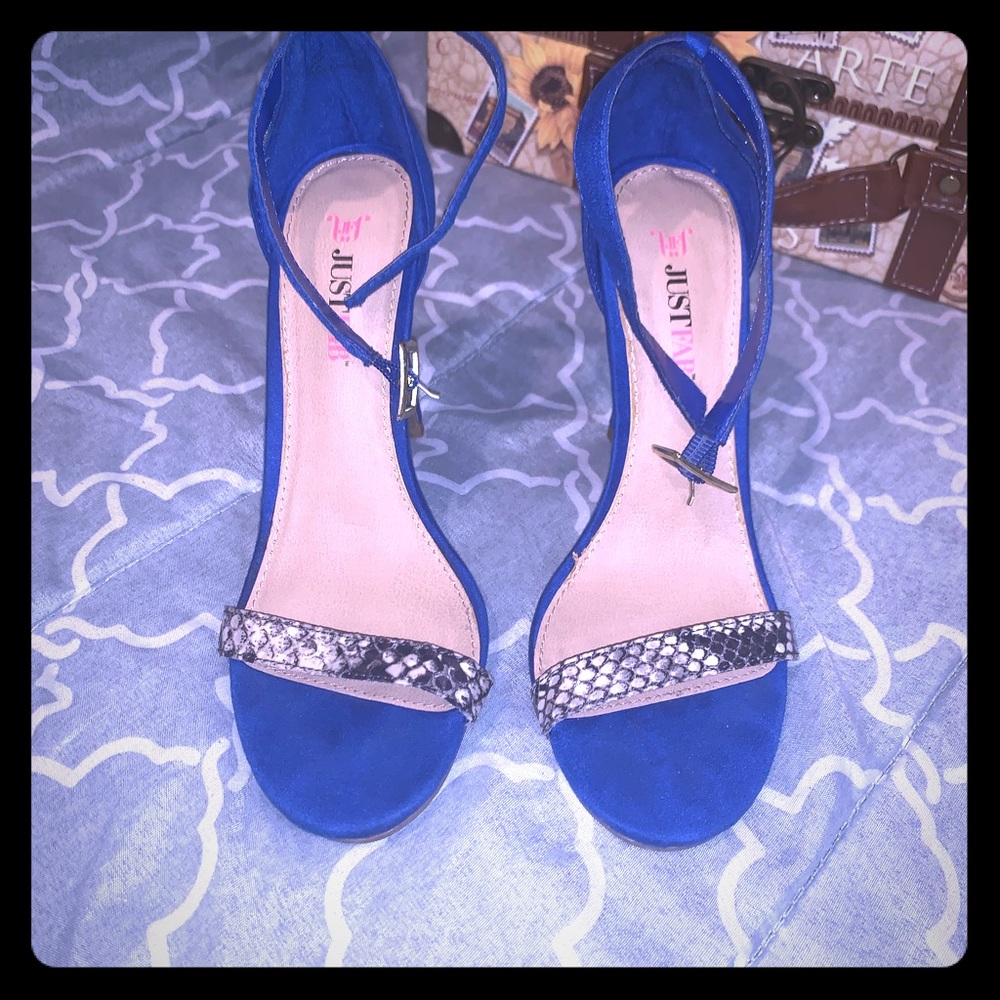 JustFab Royal Blue ankle strap sandals